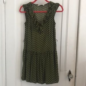 🌟OLD NAVY Green Drop-waist dotted dress, XS